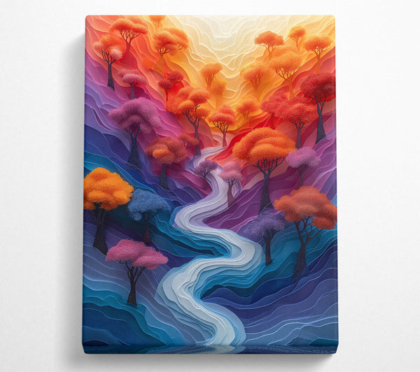  A Canvas Print of Blue Papercut Valley Canvas Art