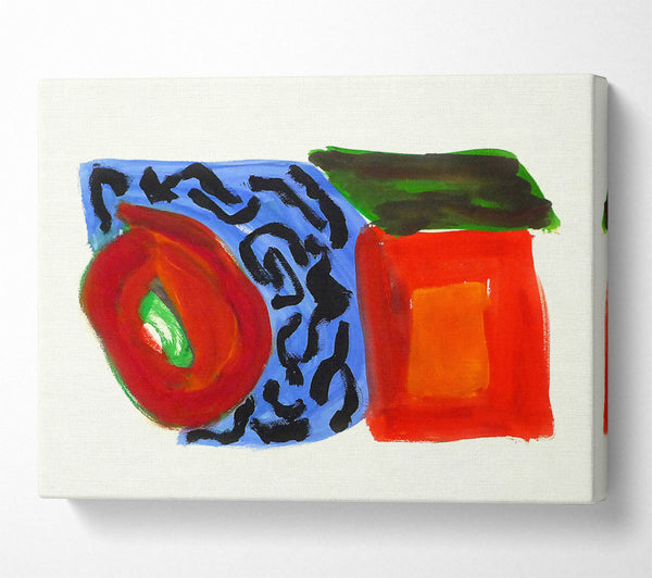  A Canvas Print of Red And Blue Swirls Canvas Print