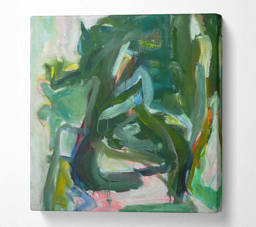  A Canvas Print of Emerald Green Abstraction Canvas Wall Art