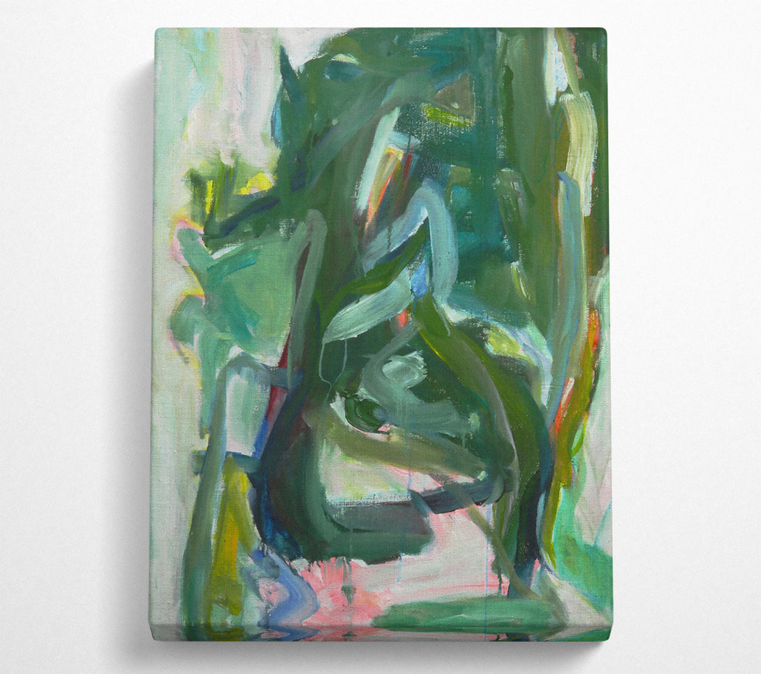  A Canvas Print of Emerald Green Abstraction Canvas Wall Art