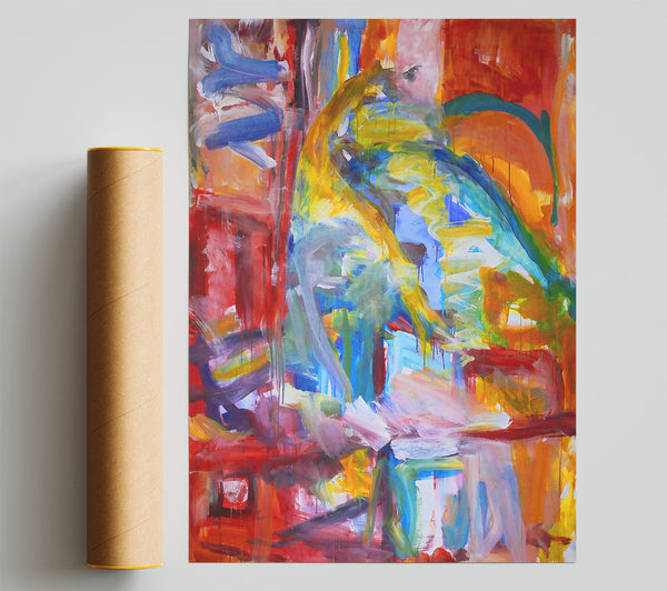 Red And Blue Drips Poster