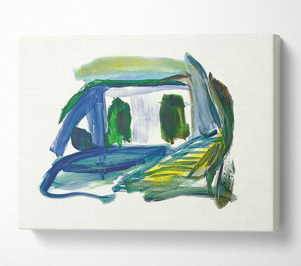  A Canvas Print of Azure Abstract Landscape Canvas Art