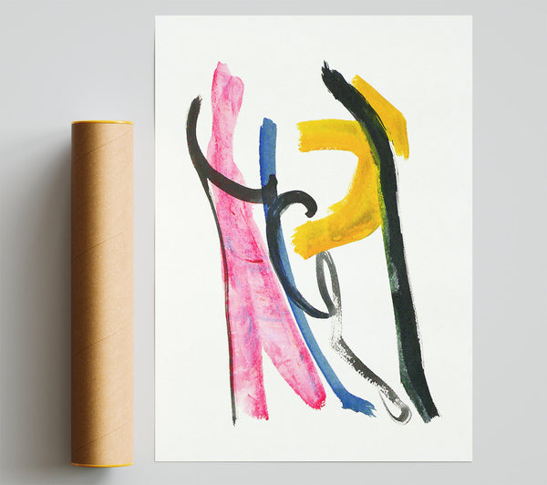 Yellow Swirling Dance Poster