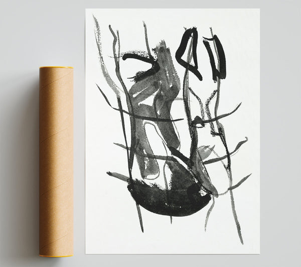 Black Ink Abstraction Giclee Print