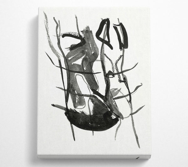  A Canvas Print of Black Ink Abstraction Canvas Print