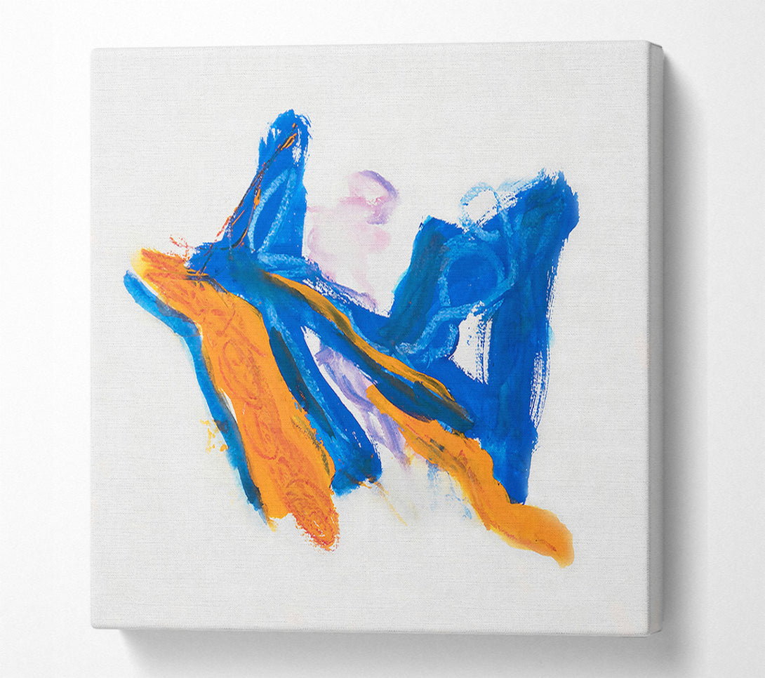  A Canvas Print of Azure And Amber Strokes Canvas Print