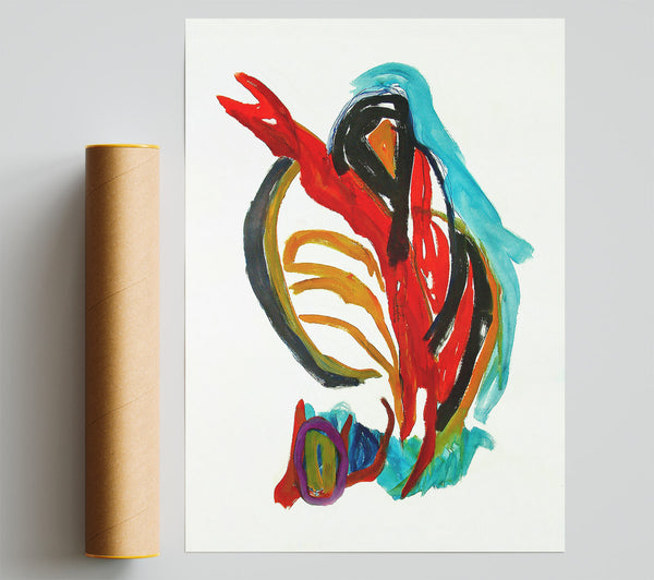 Crimson And Teal Dance Print