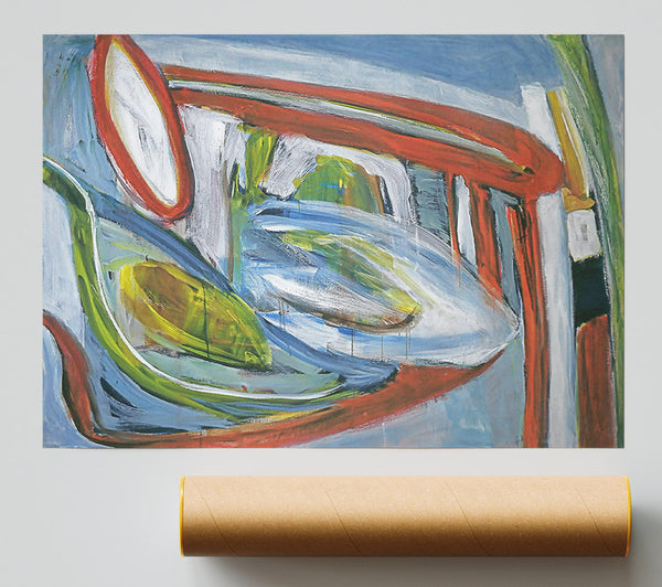 Red Swirling Abstraction Poster