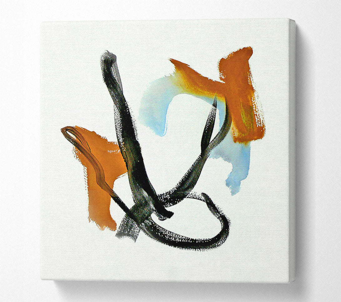  A Canvas Print of Amber Swirl Abstract Canvas Wall Art