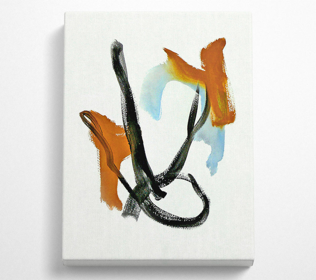  A Canvas Print of Amber Swirl Abstract Canvas Wall Art