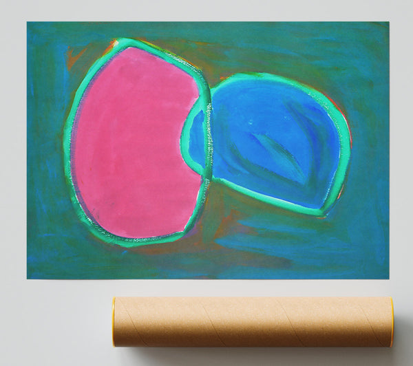 Green And Pink Shapes Print