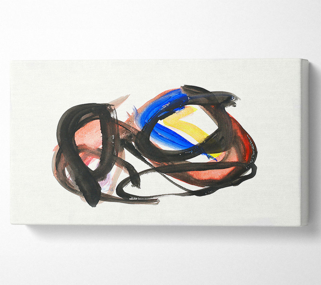  A Canvas Print of Black Blue Swirls Canvas Art