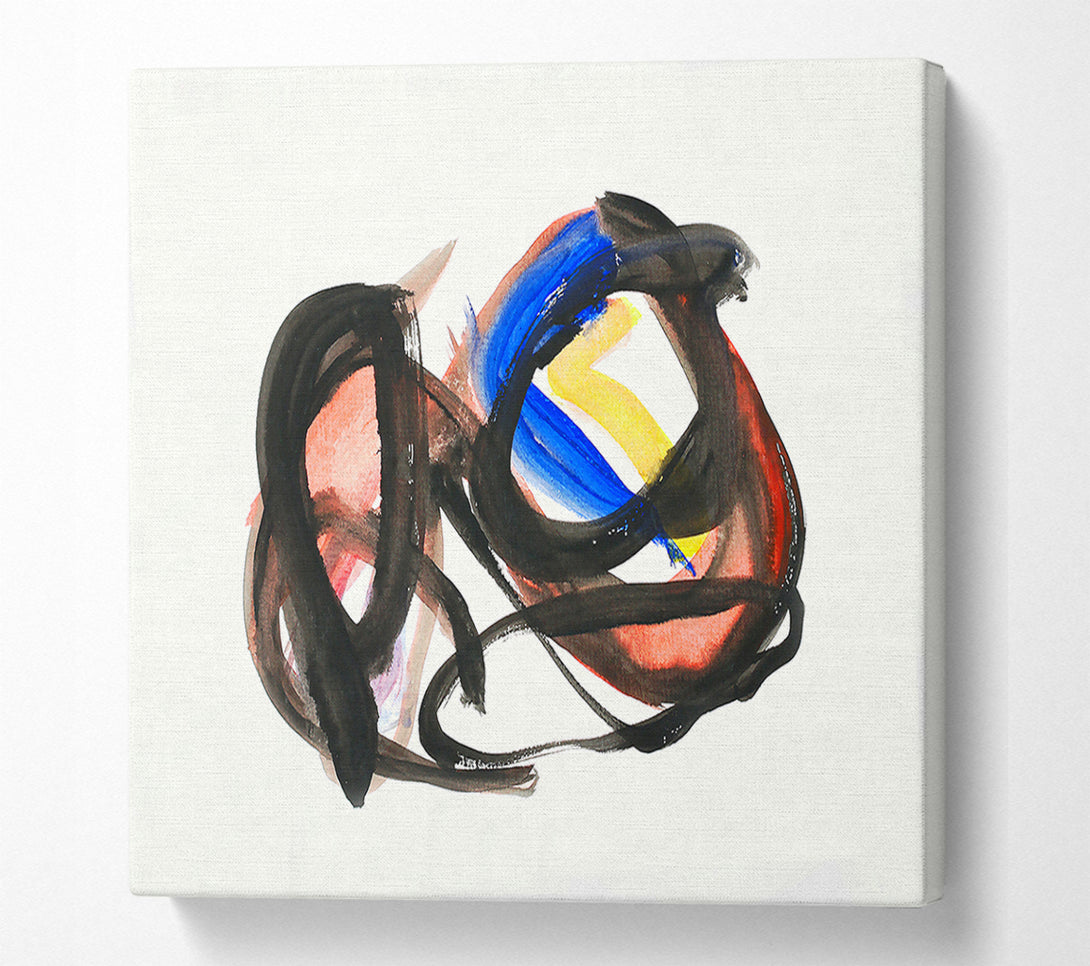  A Canvas Print of Black Blue Swirls Canvas Art