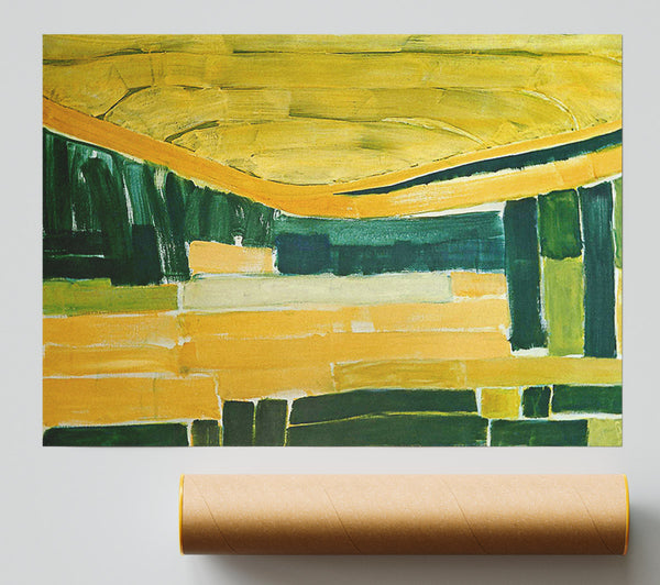 Golden Green Layers Giclee Print
