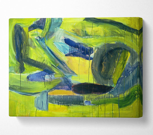  A Canvas Print of Lime Green Abstract Canvas Art