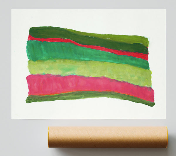 Pink And Green Layers Giclee Print