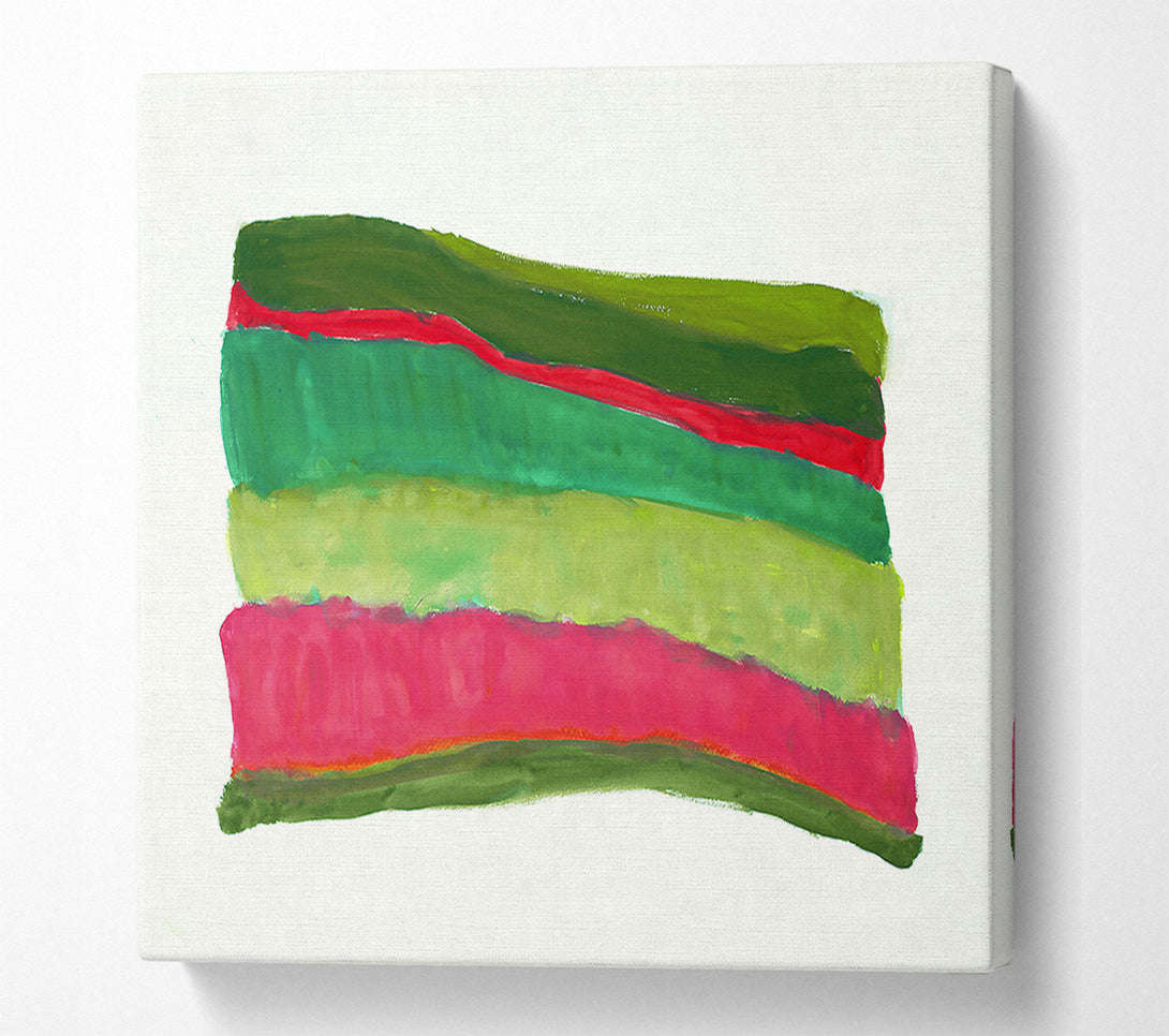  A Canvas Print of Pink And Green Layers Canvas Art