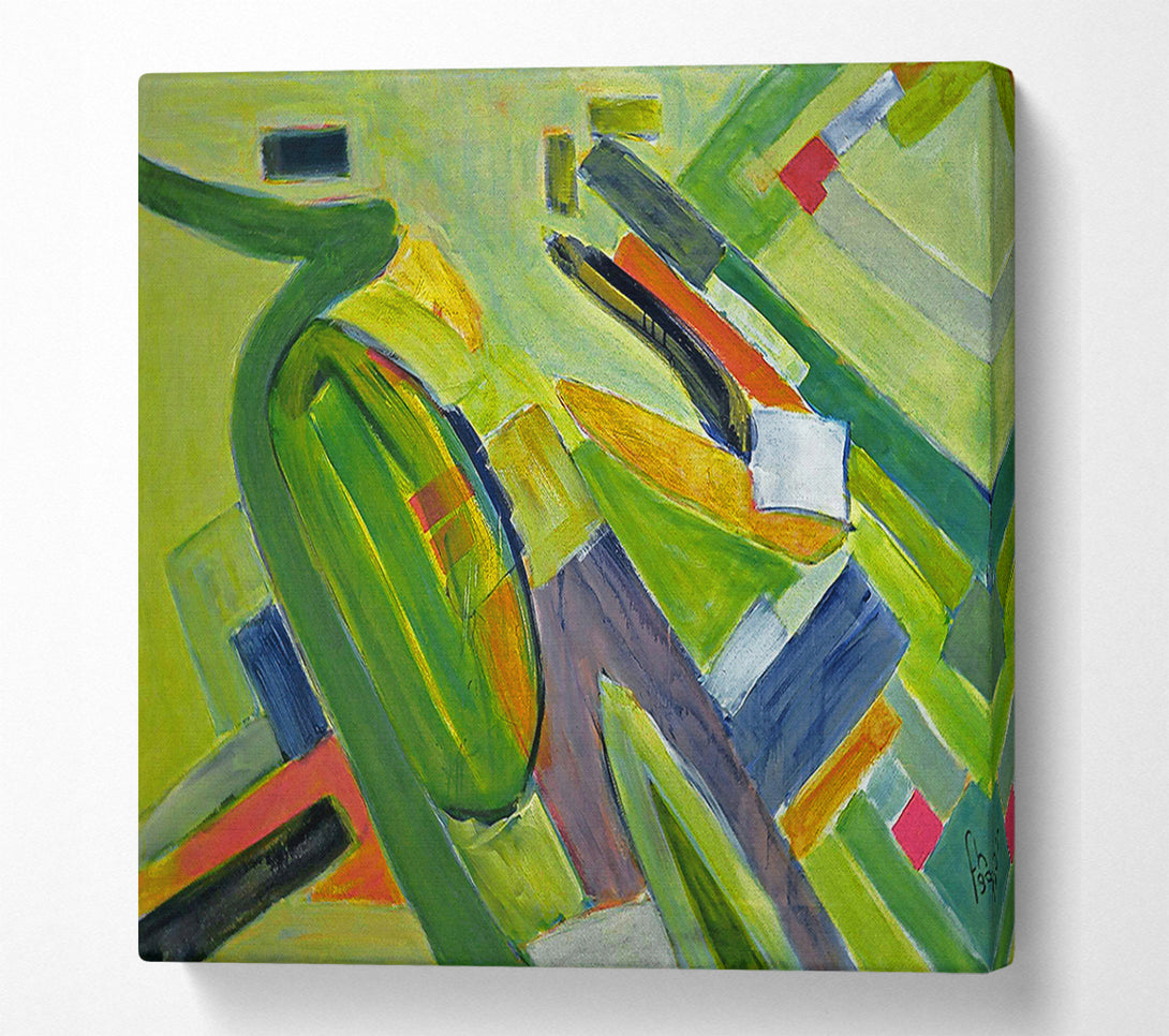  A Canvas Print of Green Field Abstractions Canvas Wall Art