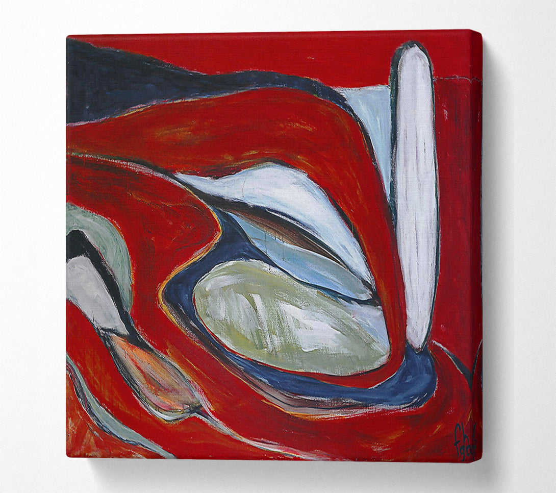  A Canvas Print of Crimson Swirls And Shapes Canvas Print