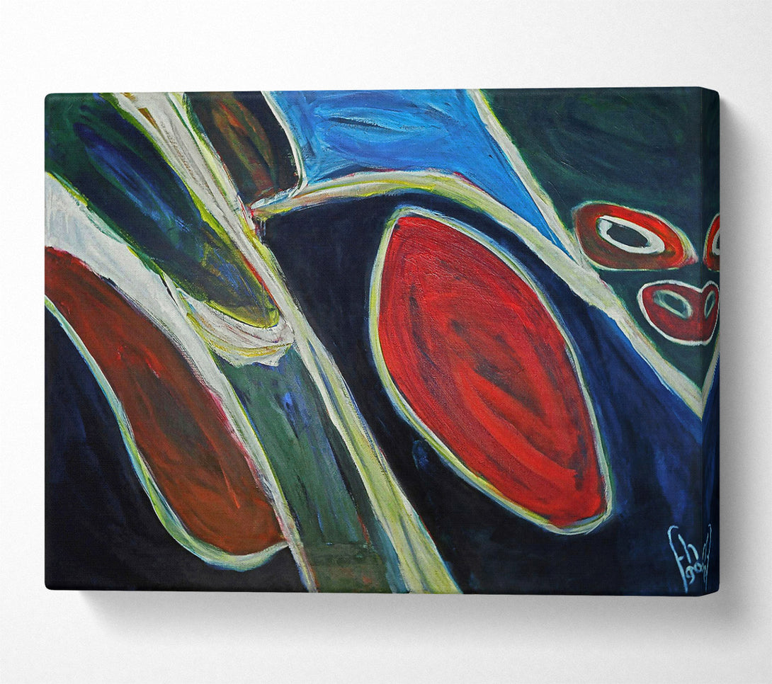  A Canvas Print of Crimson Abstract Forms Canvas Print