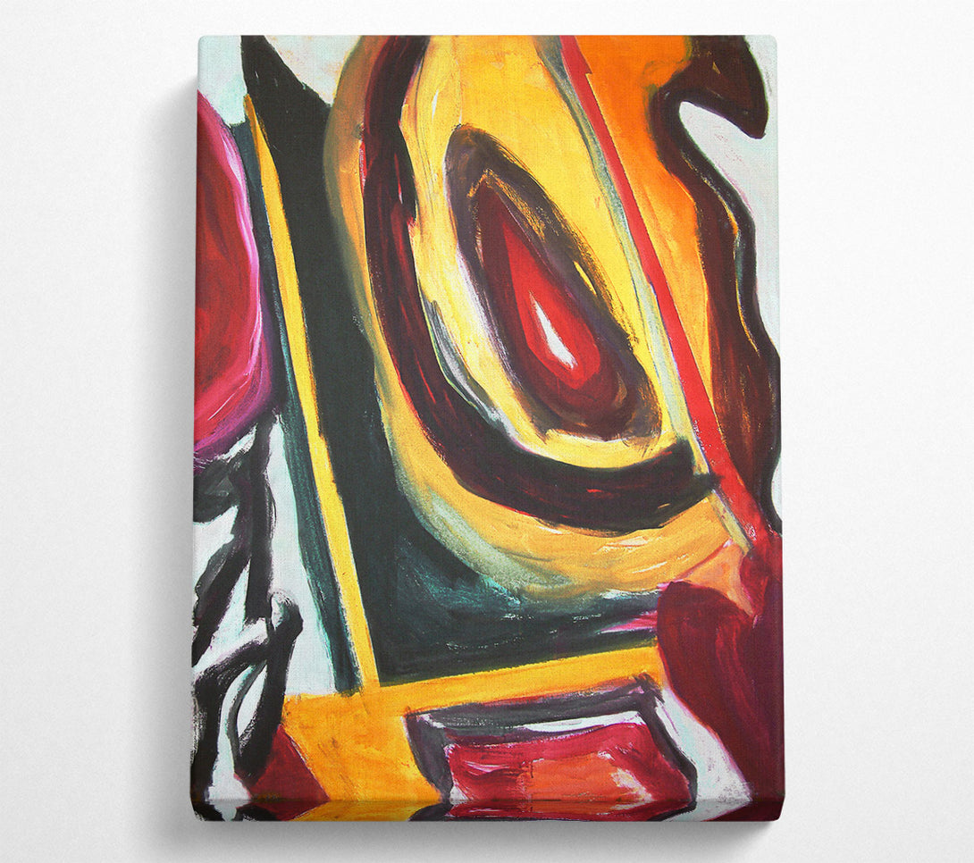  A Canvas Print of Golden Abstract Forms Canvas Wall Art