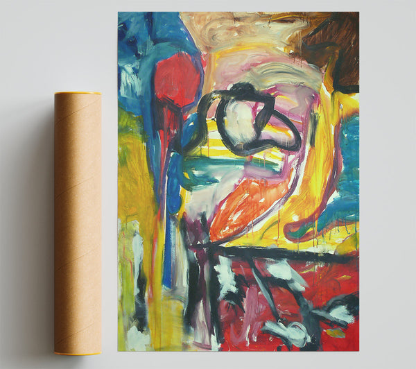 Yellow And Red Forms Poster