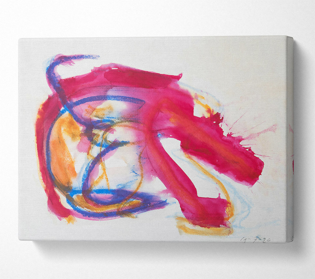  A Canvas Print of Crimson Abstract Expression Canvas Wall Art