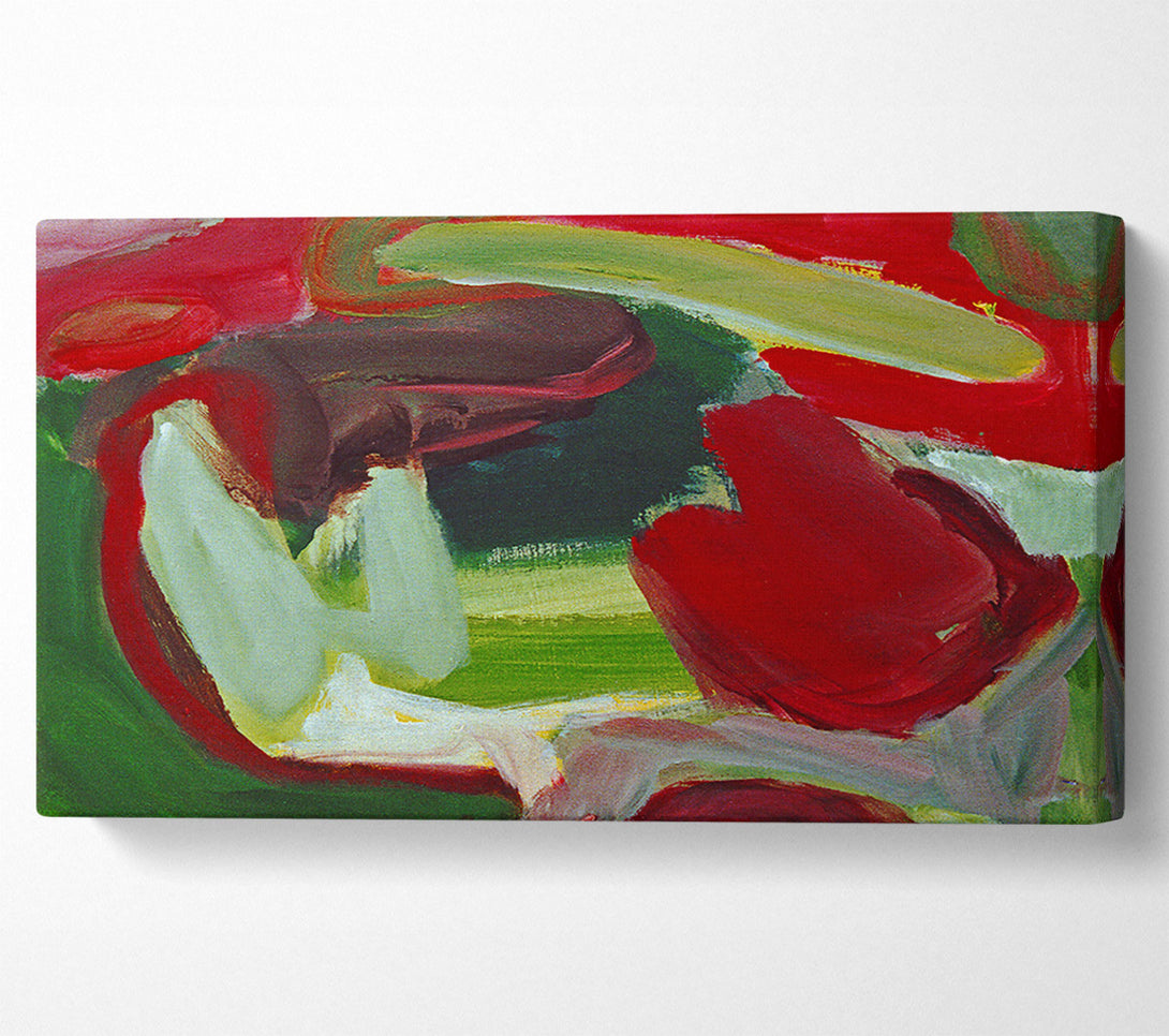  A Canvas Print of Crimson Green Swirl Canvas Art