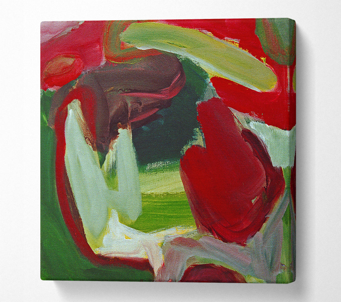  A Canvas Print of Crimson Green Swirl Canvas Art