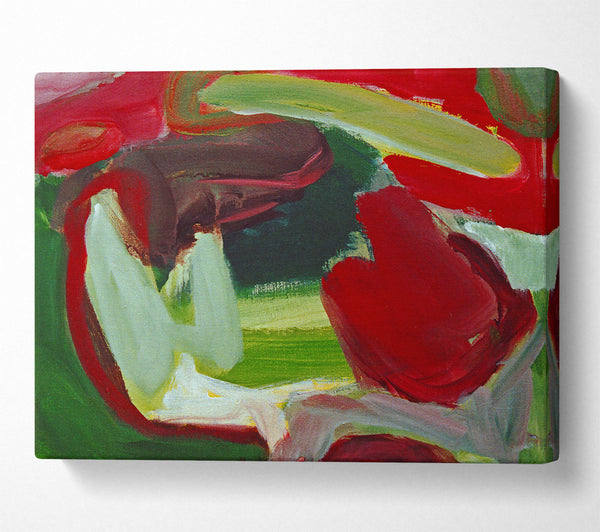  A Canvas Print of Crimson Green Swirl Canvas Art