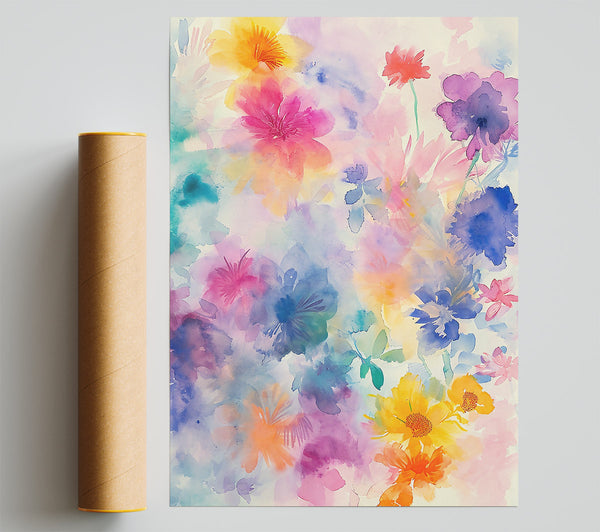 Yellow Floral Dreamscape Giclee Print