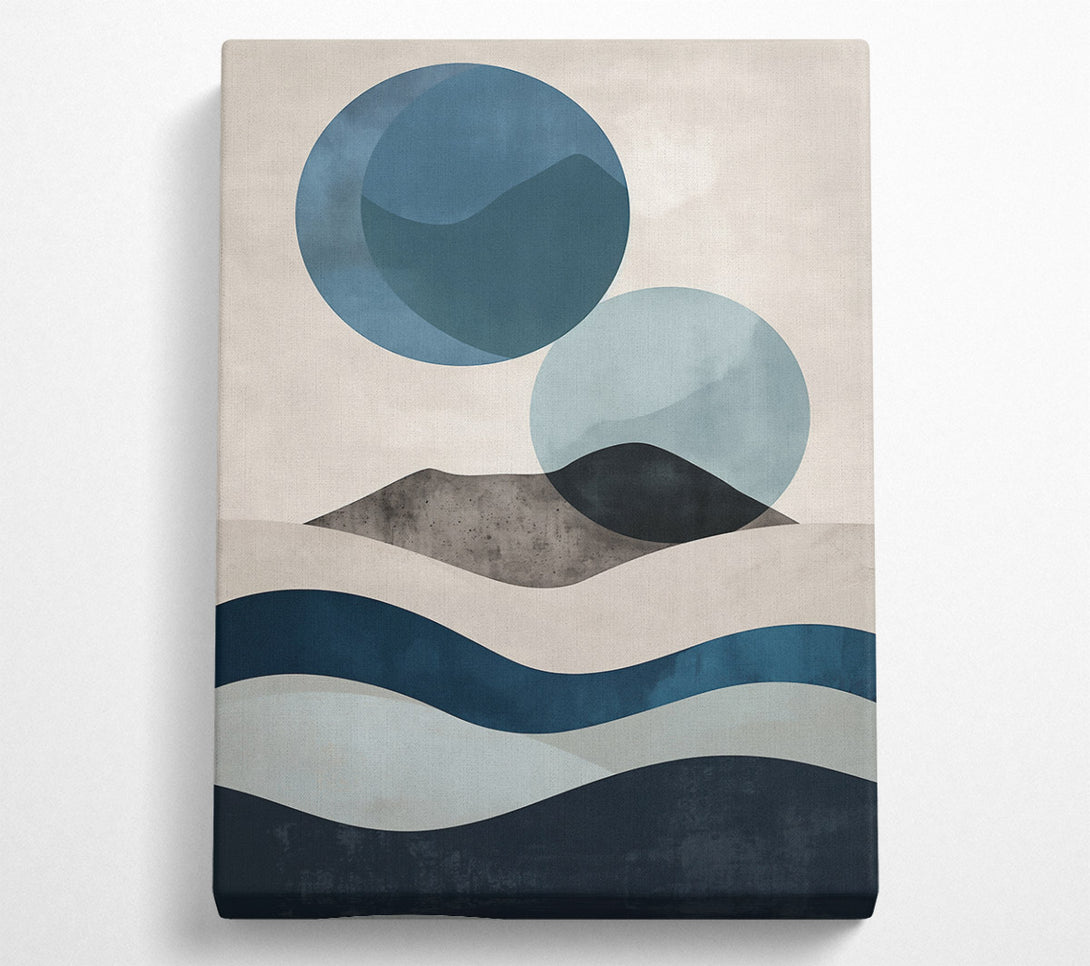 A Canvas Print of Teal Abstract Landscape Canvas Wall Art