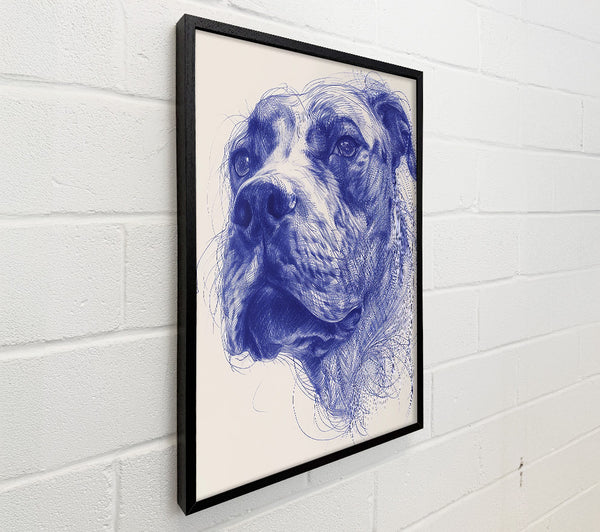 Azure Canine Portrait