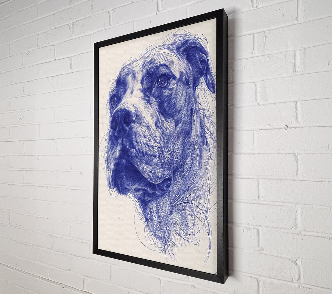  A Canvas Print of Azure Canine Portrait Canvas Print