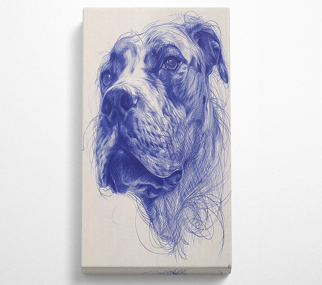  A Canvas Print of Azure Canine Portrait Canvas Print