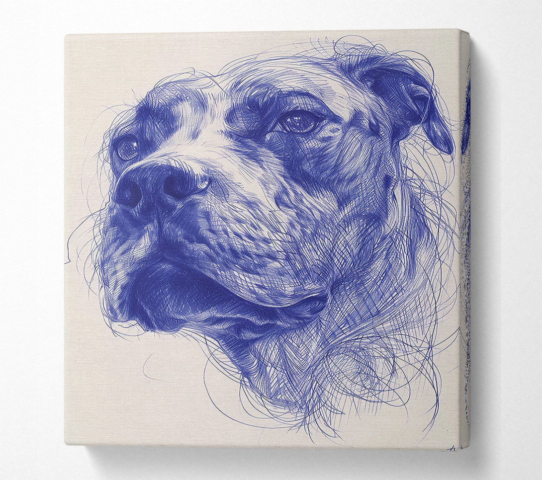  A Canvas Print of Azure Canine Portrait Canvas Print