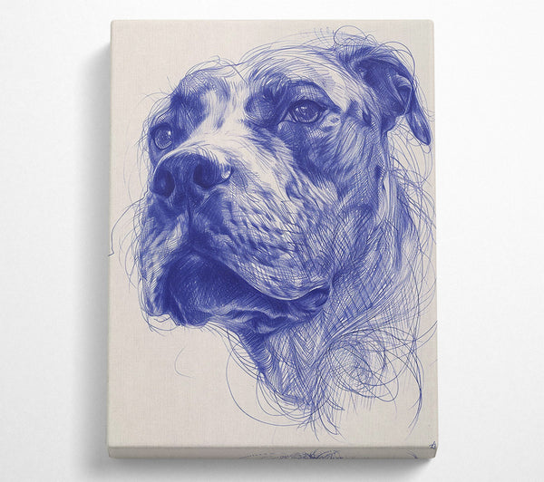  A Canvas Print of Azure Canine Portrait Canvas Print