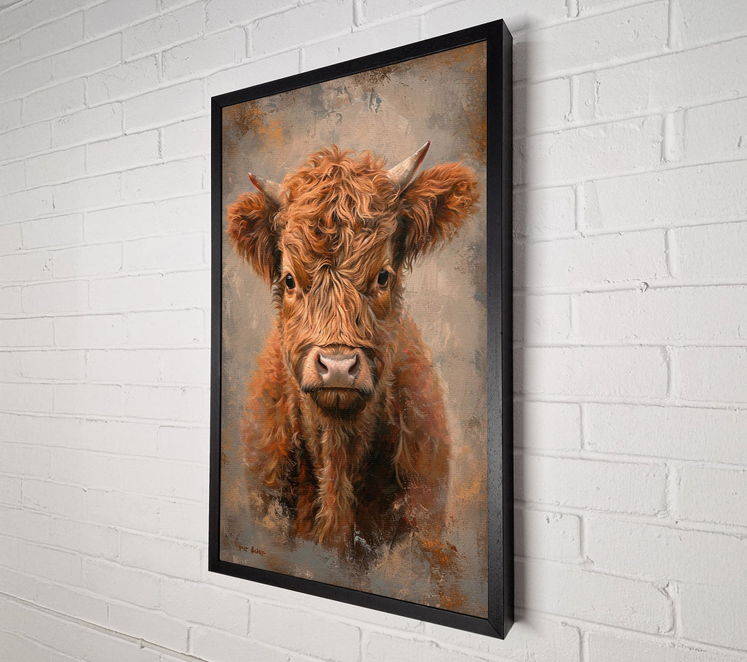  A Canvas Print of Highland Cow Art Canvas Wall Art