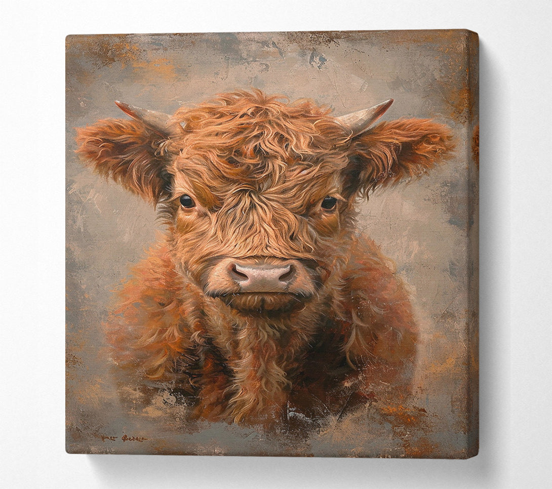  A Canvas Print of Highland Cow Art Canvas Wall Art