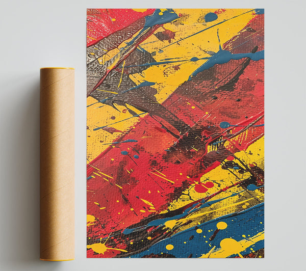 Yellow Splatters And Lines Print