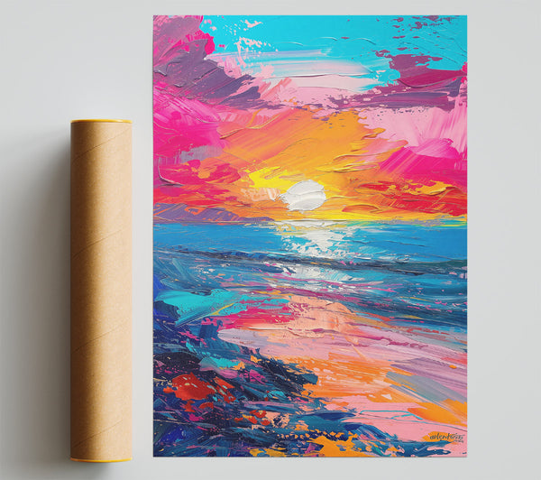 Pink And Blue Sunset Giclee Print