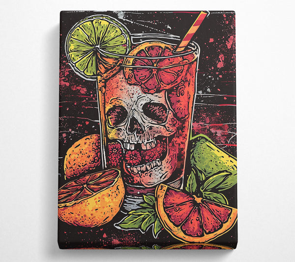  A Canvas Print of Red Skull Citrus Drink Canvas Art