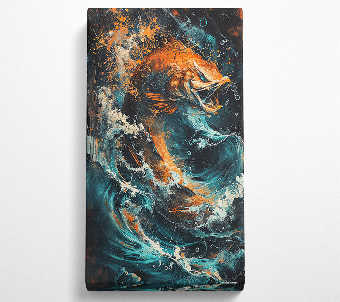  A Canvas Print of Orange Fish In The Tide Canvas Wall Art