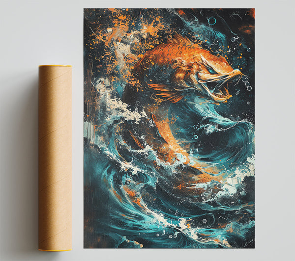 Orange Fish In The Tide Giclee Print