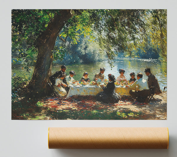 Green Picnic By The Lake Print