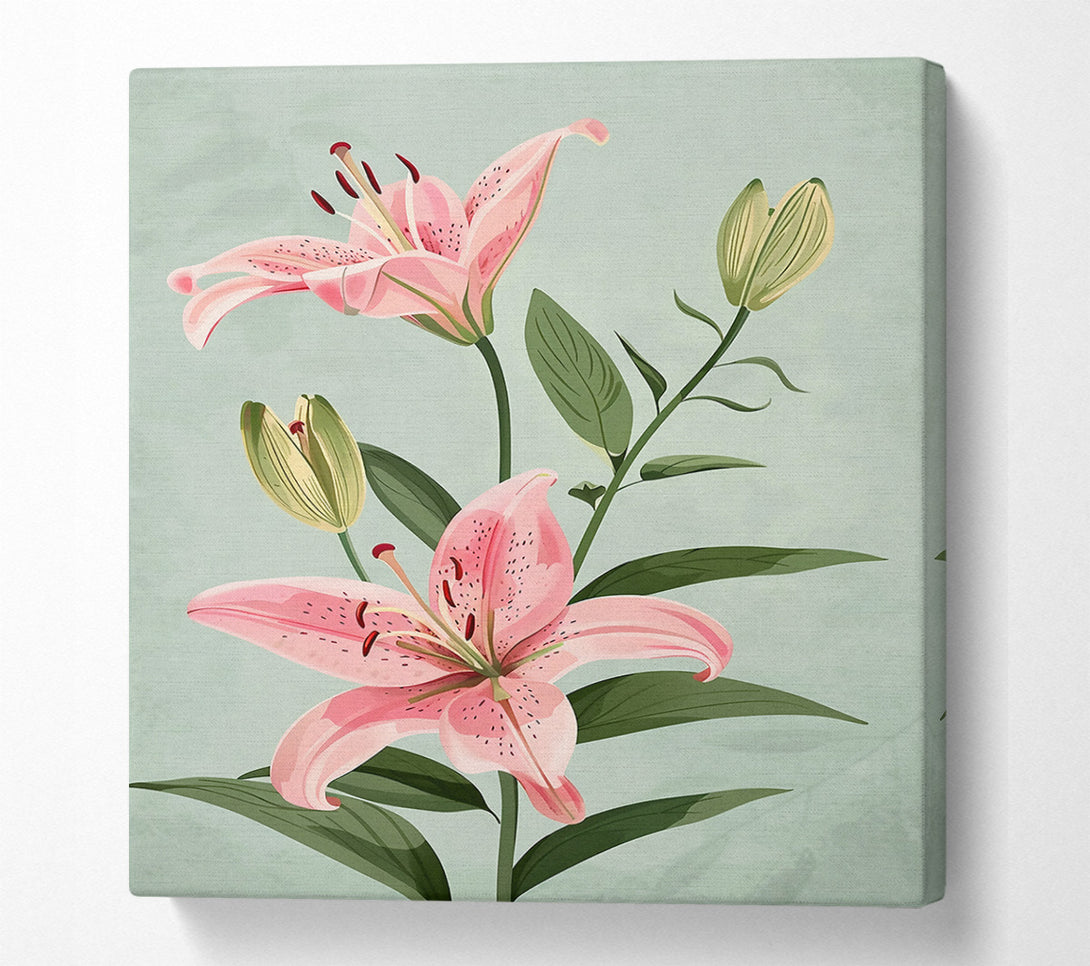  A Canvas Print of Pink Lily Bloom Canvas Art