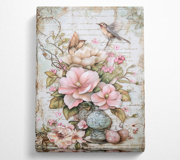  A Canvas Print of Pale Pink Floral Dreams Canvas Wall Art