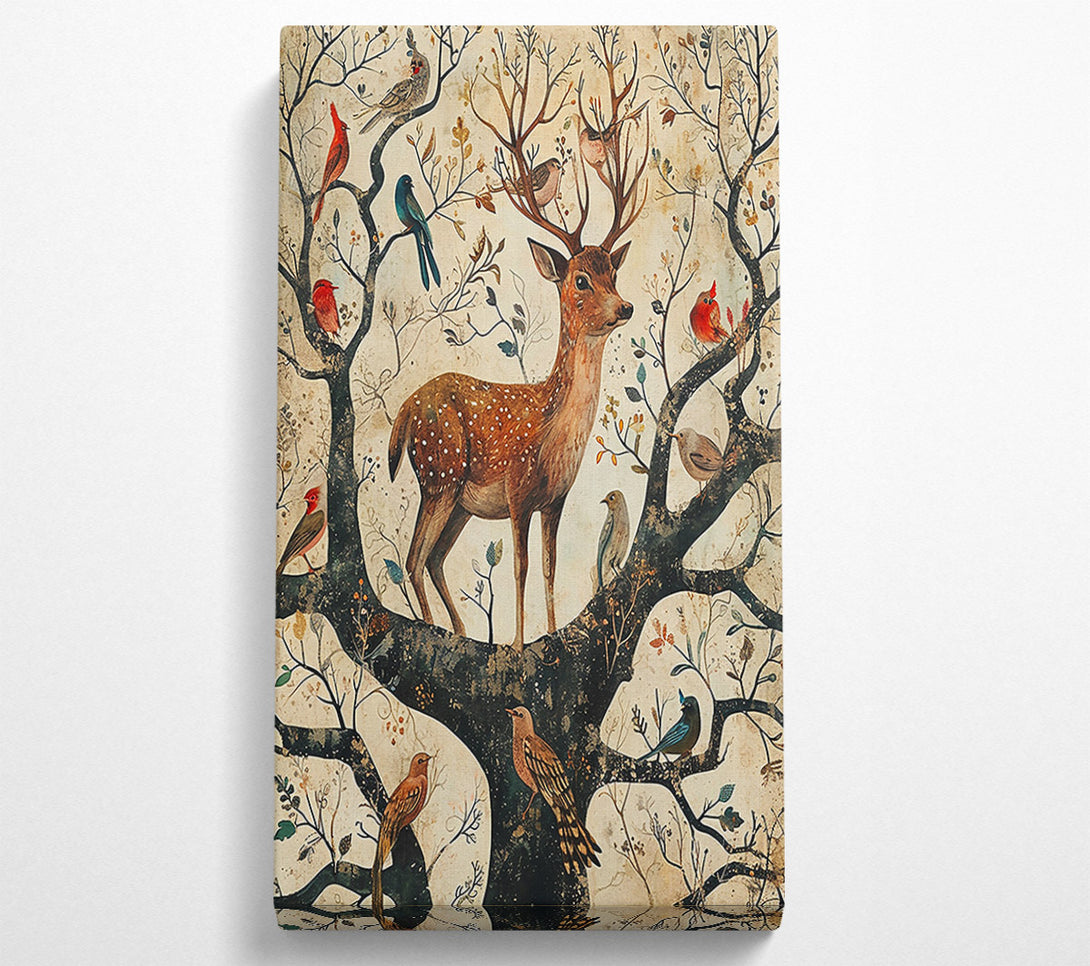  A Canvas Print of Golden Deer In Bloom. Canvas Print