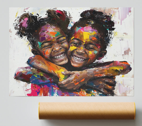 Yellow Joyful Embrace Giclee Print