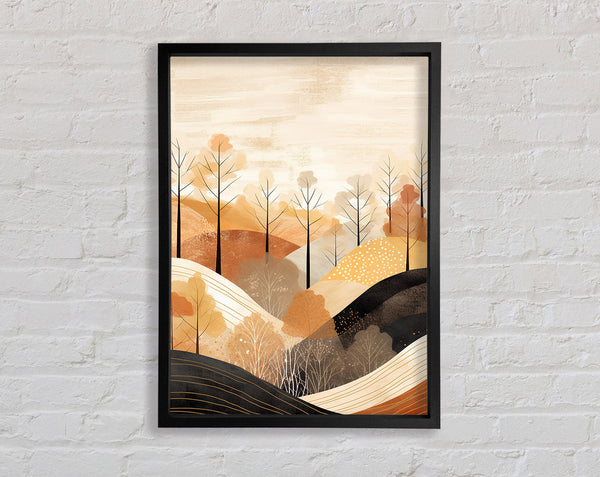 Hilly Land Forest Framed Print
